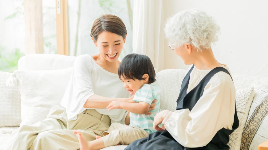 三世代家族の写真